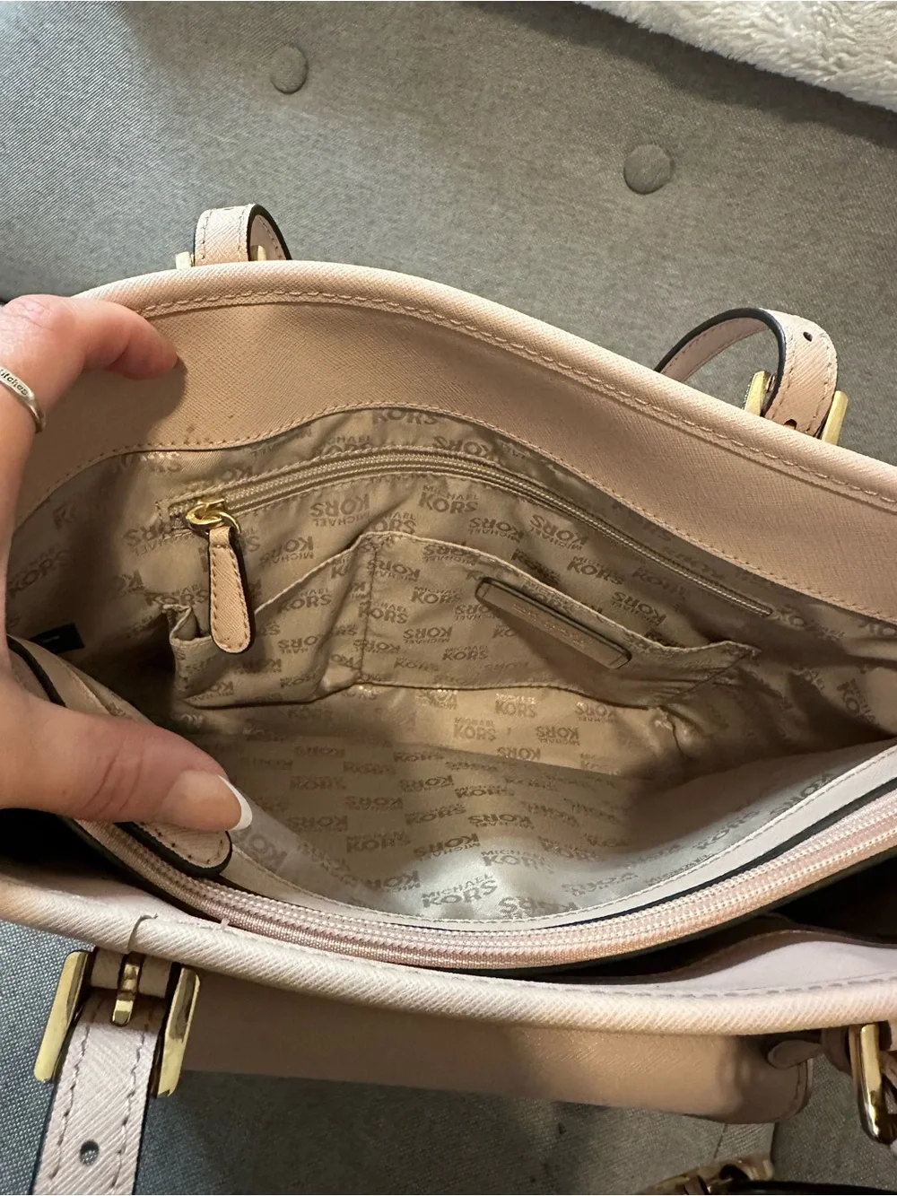 Michael Kors Blush Tote with Front Flap Pocket